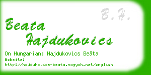 beata hajdukovics business card