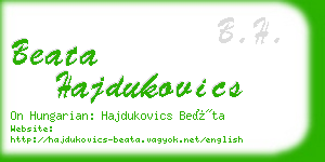 beata hajdukovics business card